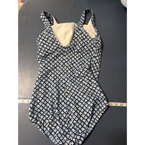Lands End Womens Floral One-Piece Swimsuit Size 12 Mastectomy Beach Vacation - Picture 7 of 11
